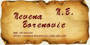 Nevena Borenović vizit kartica
